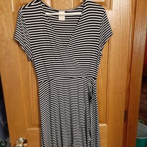 Black and white striped dress